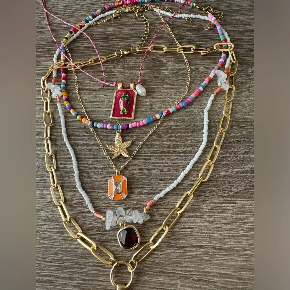 Colorful Layered Necklace Set N829 - Picture 5 of 6